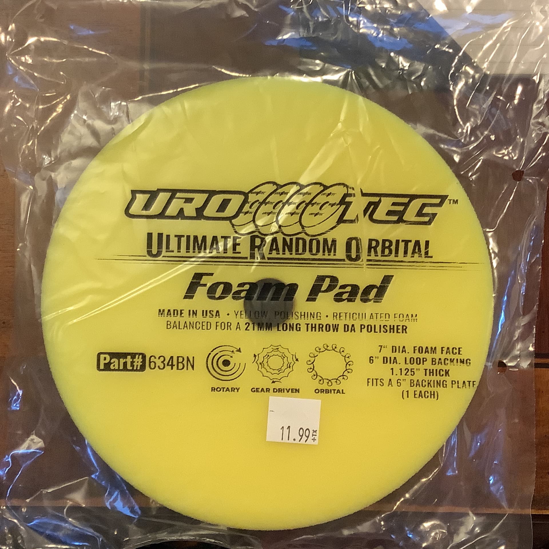 6” URO TEC Yellow Foam Pad