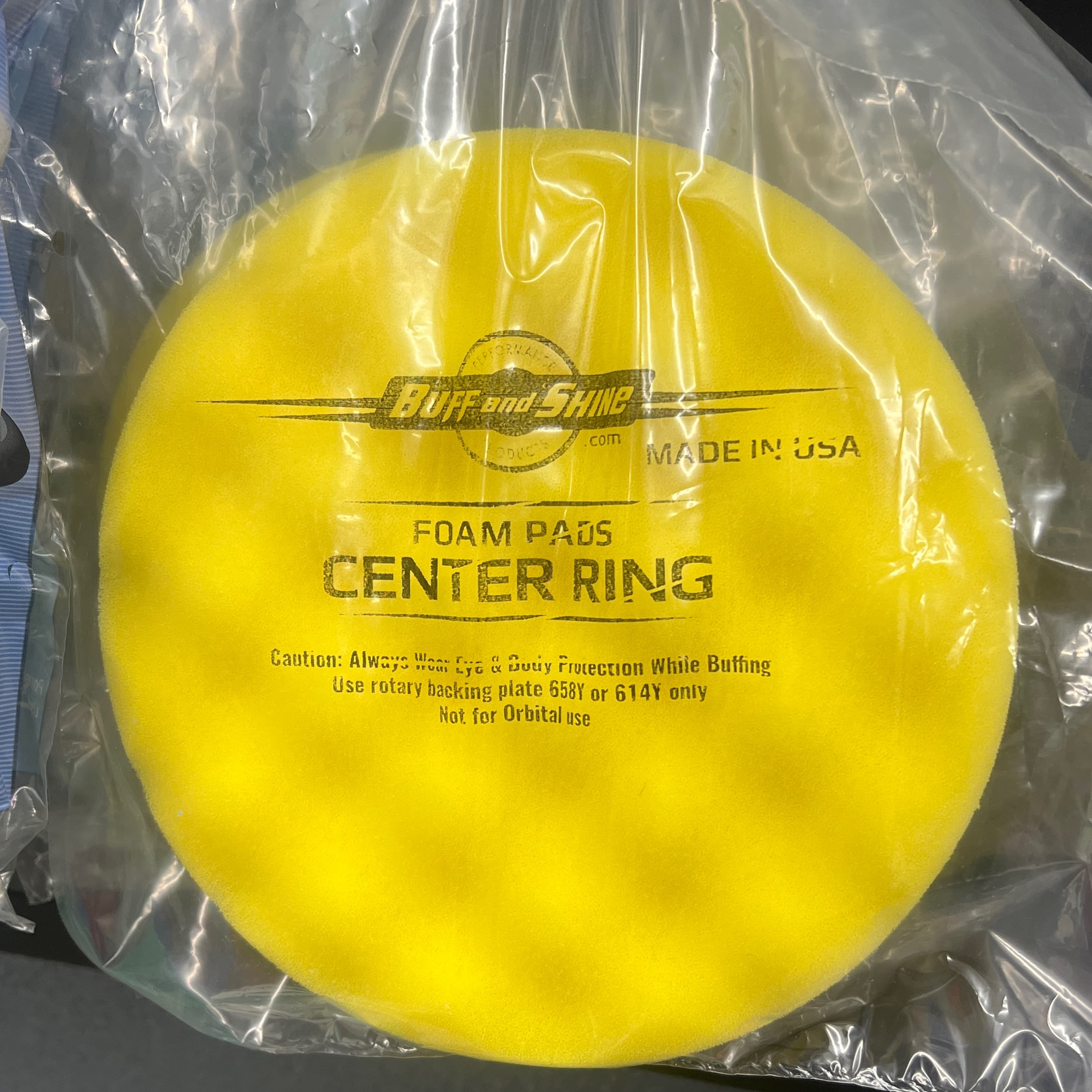 Foam Yellow Med Cut Center Ring / 7.5inch