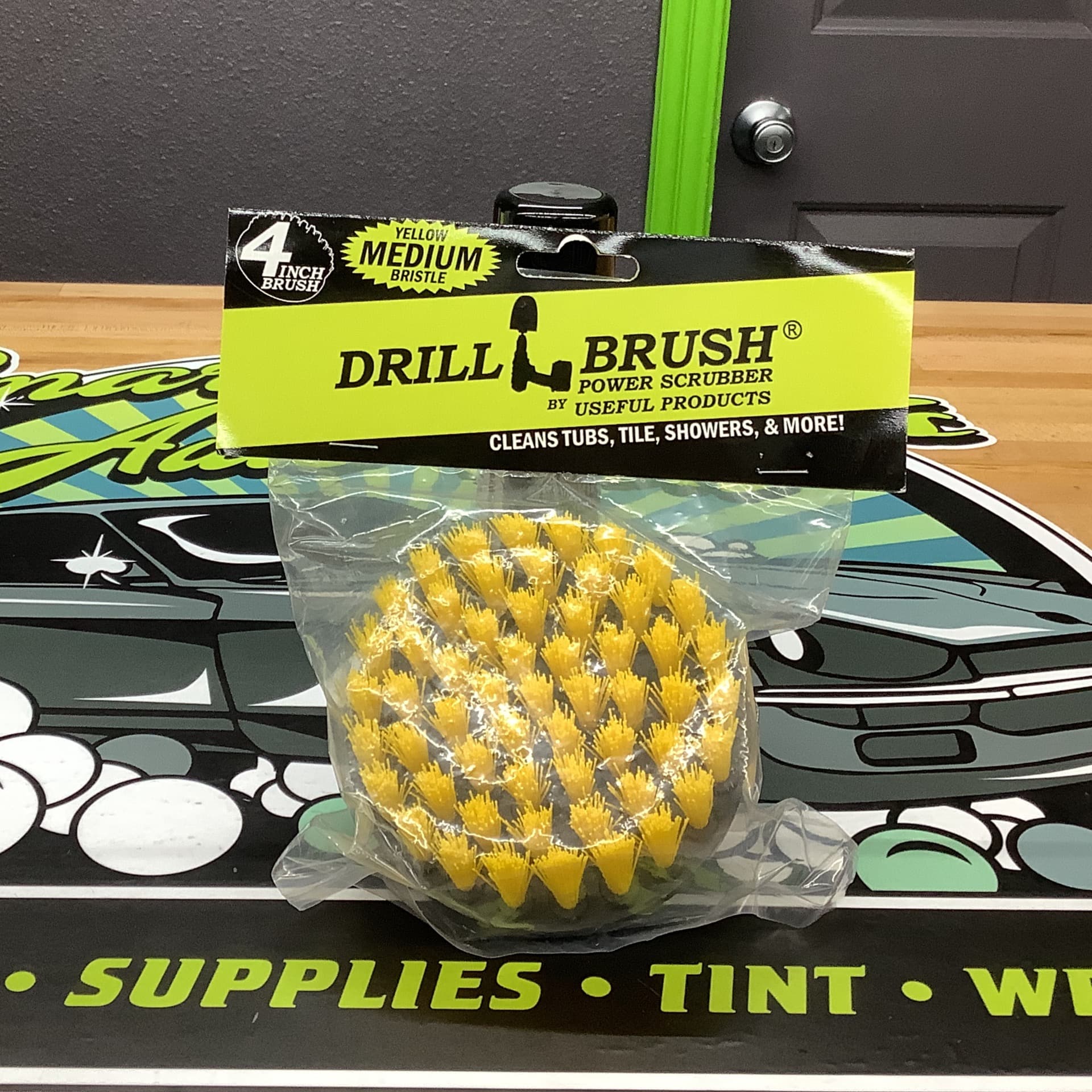 Flat Yellow 4 Inch Brush