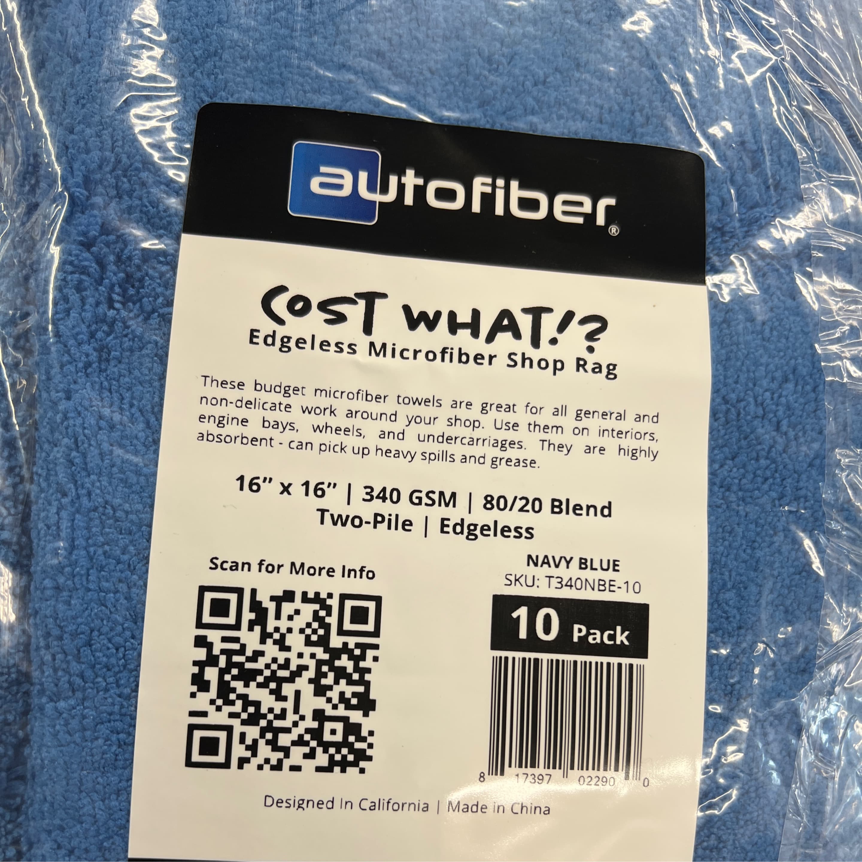 Edgeless Microfiber Blue Shop Rag / 10pk